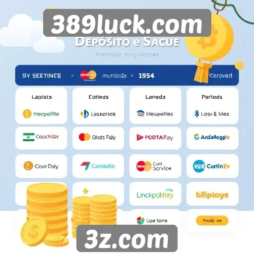 Métodos de depósito e saque no 389luck